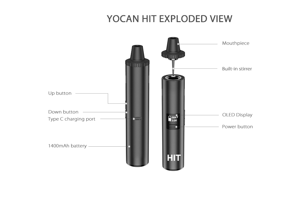 Original Yocan Hit Dry Herb Va - Dry Herb Vaping Accessories reseña y precio