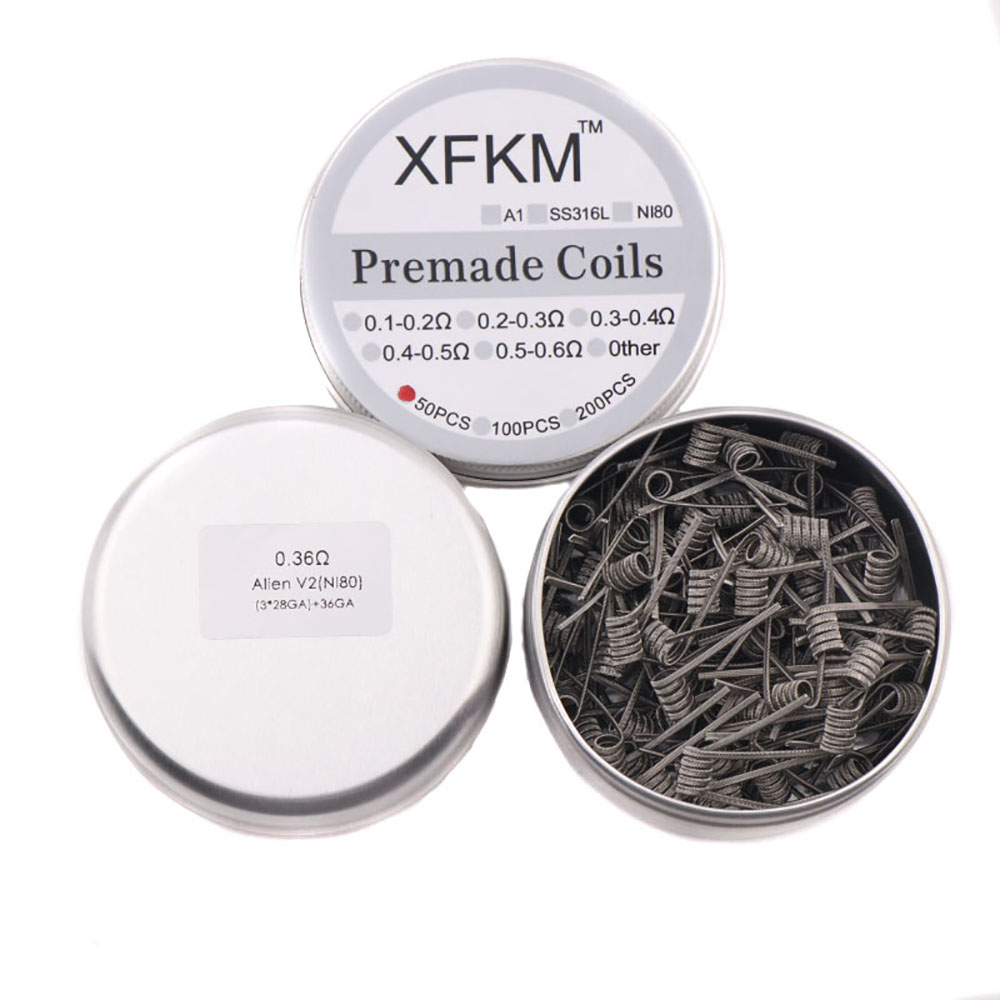 NEW XFKM 100PCS/box NI80/A1/SS - Clapton Wire Pre Built reseña y precio