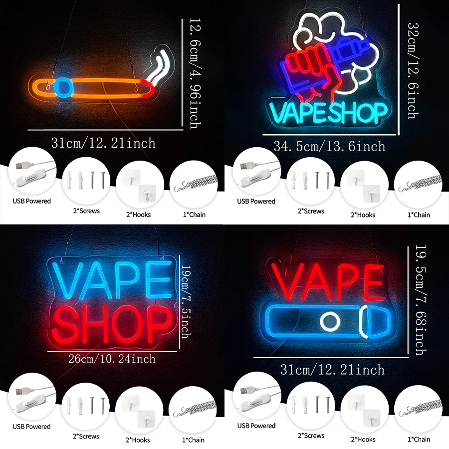 Light Up Sign For Smoke Store, - Vaping Store reseña y precio