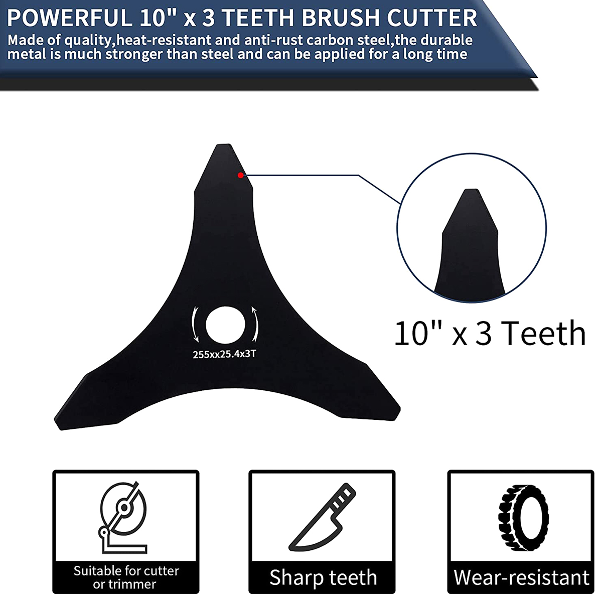 3 Teeth Brush Cutter Blade 255 - Dry Herb Vaping Accessories reseña y precio