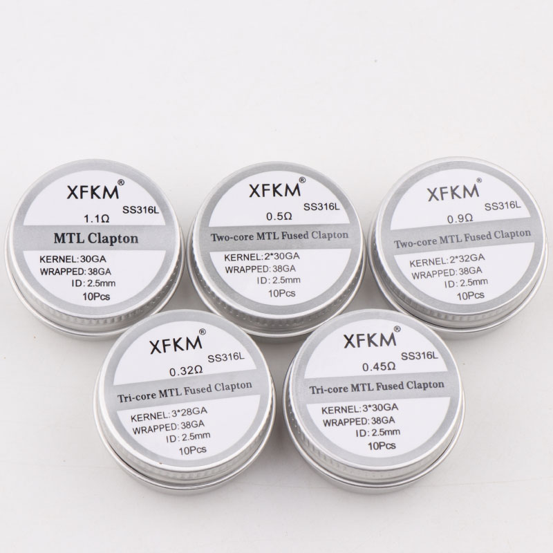NEW XFKM 10PCS/box NI80/A1/SS3 - Clapton Wire Pre Built reseña y precio