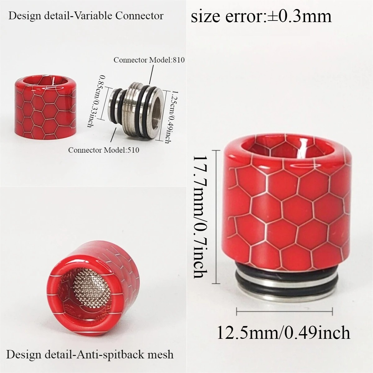 1PC 510 810 Convertible Adapte - Drip Tip Resin reseña y precio